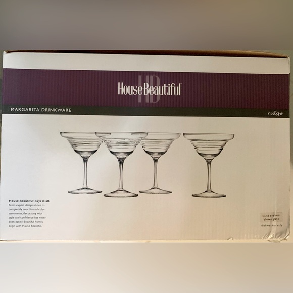 House Beautiful Margarita Drinkware Ridge Set of 4 - Picture 1 of 1